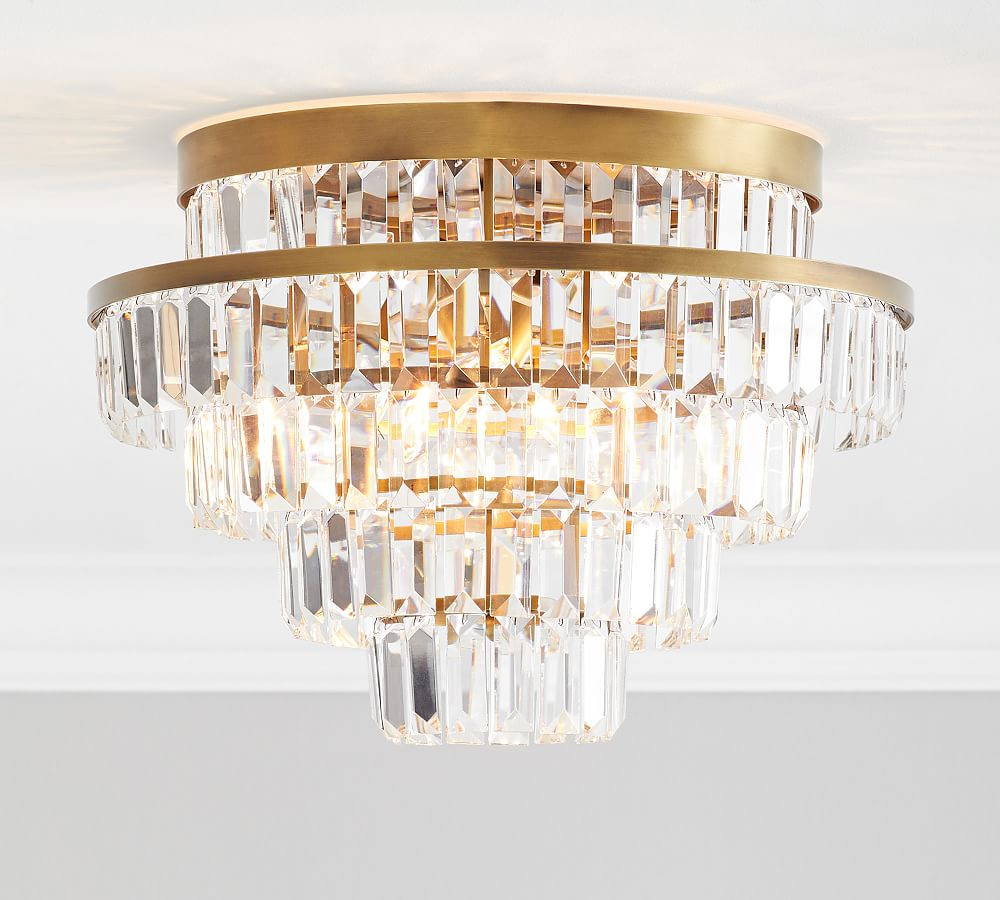 Gemma Crystal Tiered Flush Mount | Pottery Barn (US)