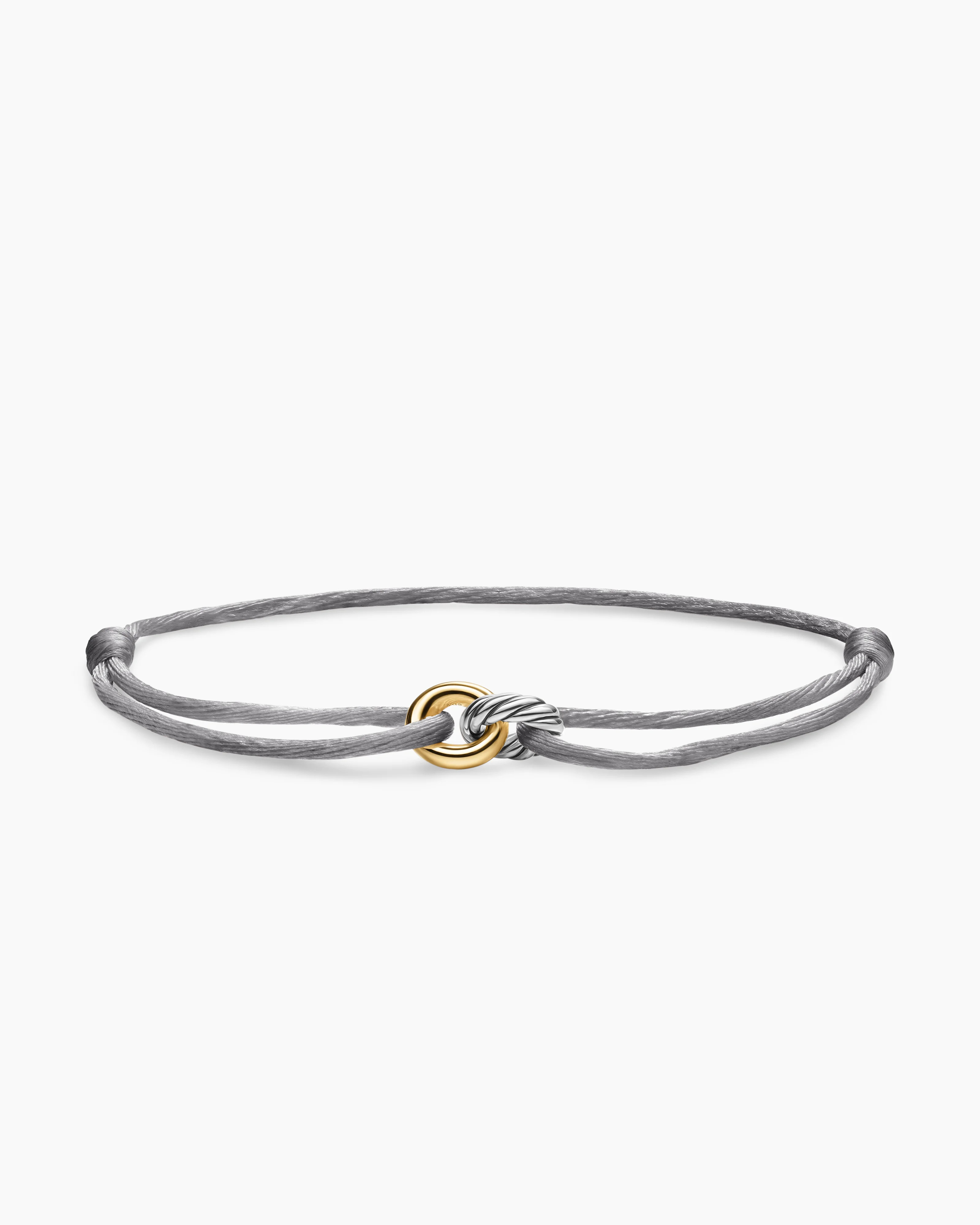 David Yurman | Sculpted Cable Linked Cord Bracelet in Silver Nylon with Sterling Silver and 14K Y... | David Yurman