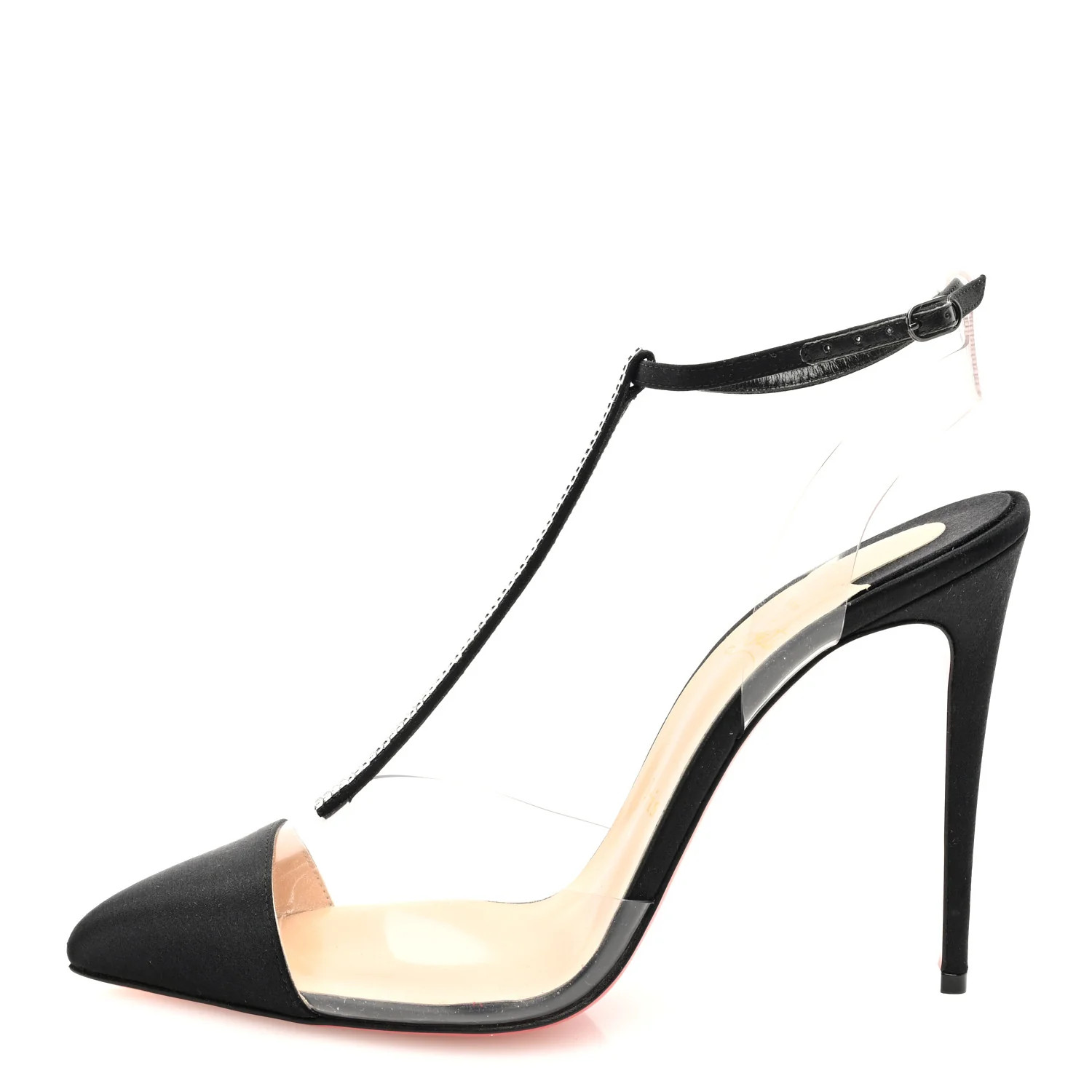 Satin PVC Crystal Nosy 100 Pumps 40 Black | FASHIONPHILE (US)