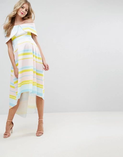 ASOS Maternity Bright Stripe Deep Fold Dress | ASOS US