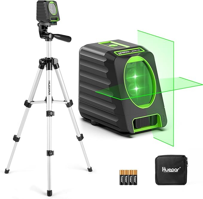 150Ft Laser Level with Tripod, Huepar Lazer Level Self Leveling, 150° Vertical Green Cross Laser... | Amazon (US)