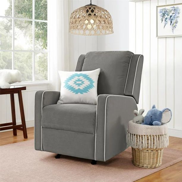 Baby Relax Robyn Rocker Recliner Chair, Nursery Furniture, Gray Linen - Walmart.com | Walmart (US)