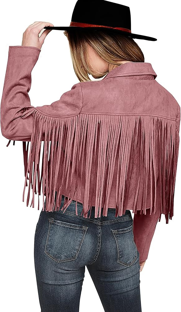 PRETTYGARDEN Women's Fringe Faux Suede Leather Jackets Fall Fashion 2026 Tassel Motorcycle Croppe... | Amazon (US)