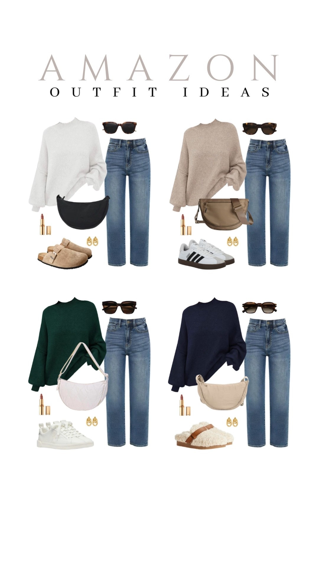 Simple looks with oversized sweaters and jeans from Amazon!
mock neck long sleeve shirt, crescent croossbody bag, casual outfit idea, amazon fashion, winter style, trendy look, viral fashion, affordable style, amazon favorite, top picks, best seller, fall to winter look, transiotional outfit idea

#LTKU #LTKSeasonal #LTKFindsUnder50