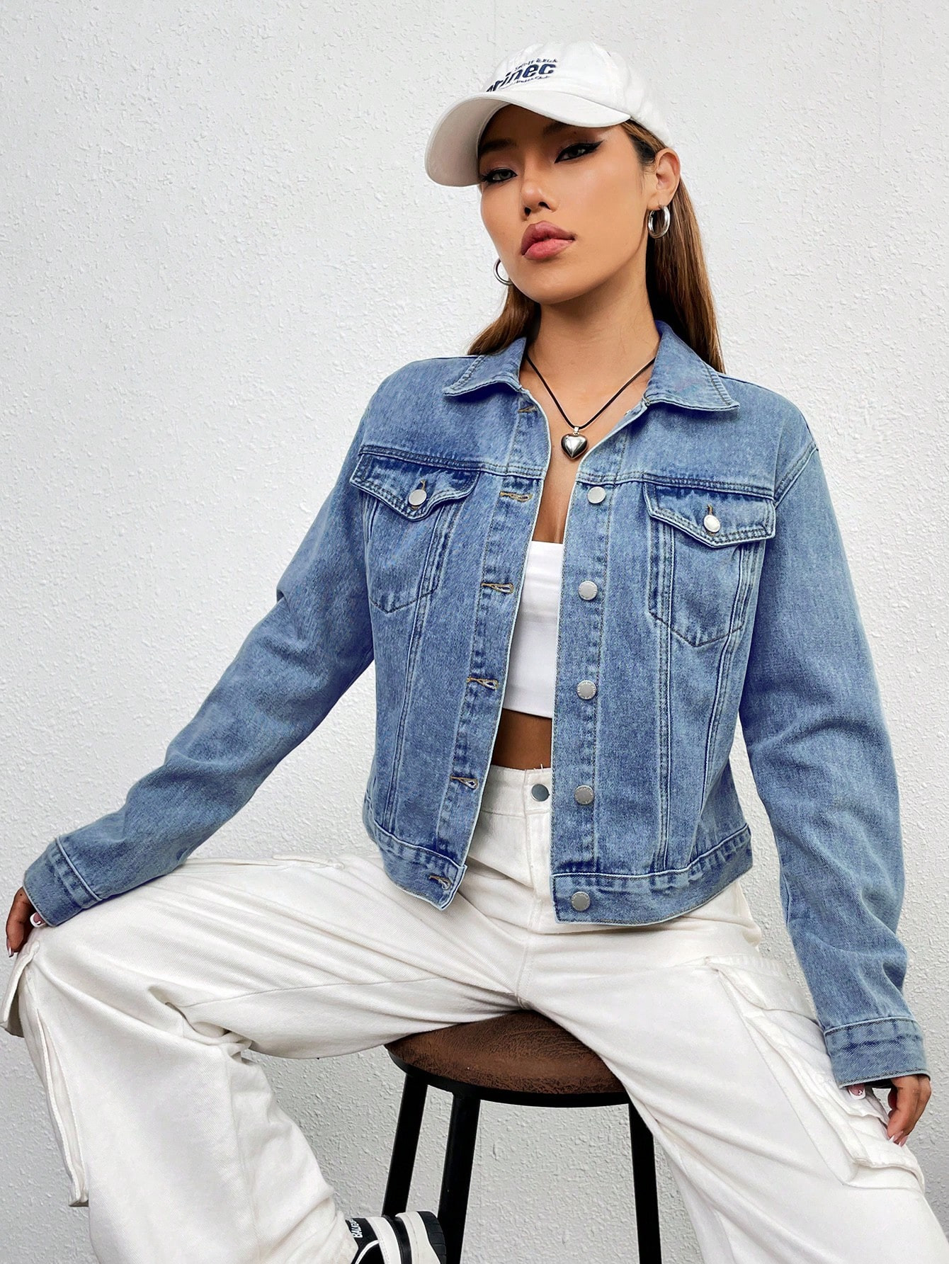 SHEIN EZwear Chaqueta y abrigo de mezclilla para mujeres | SHEIN USA | SHEIN