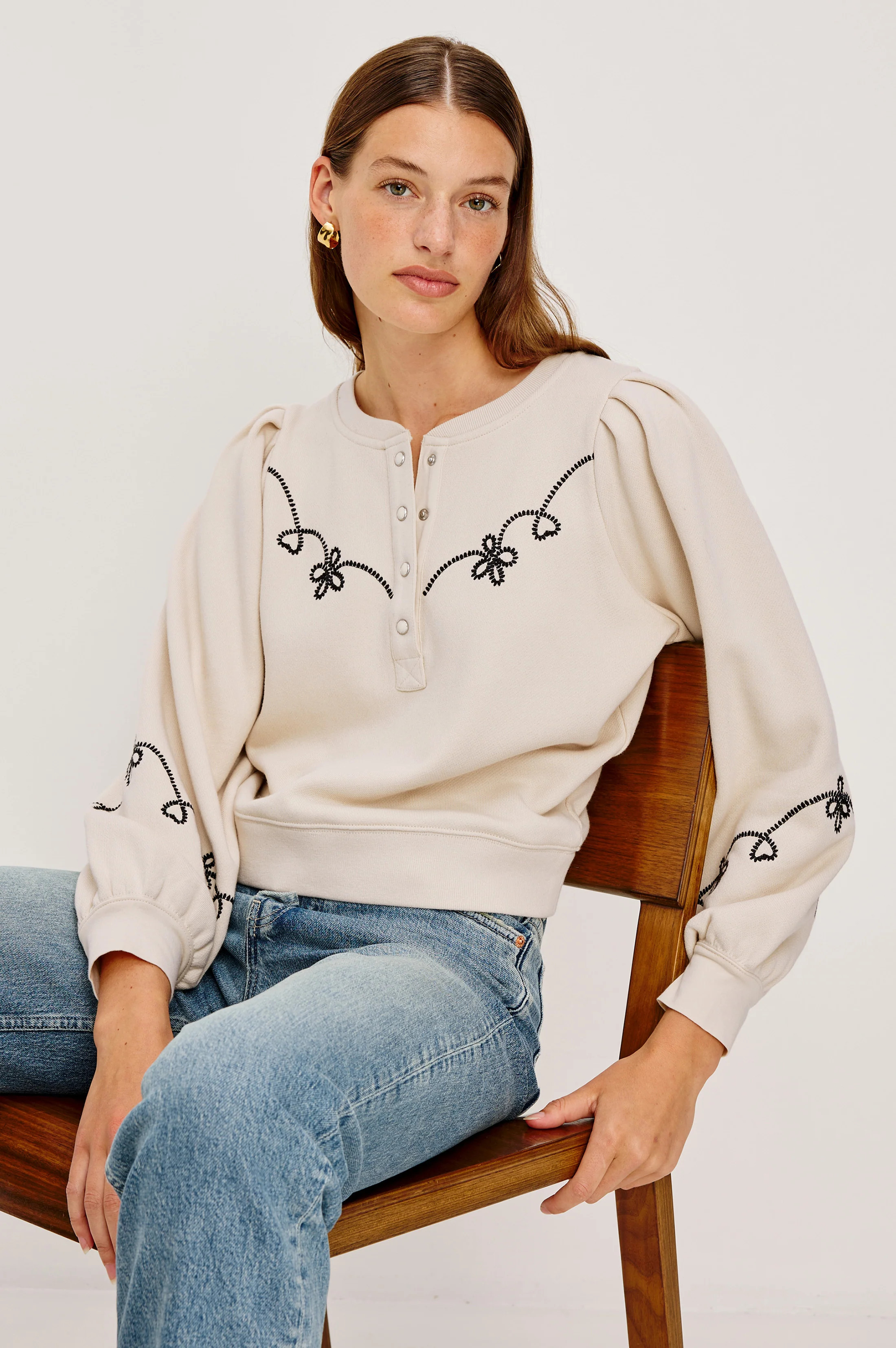 HANNE SWEATSHIRT - ECRU | Rails