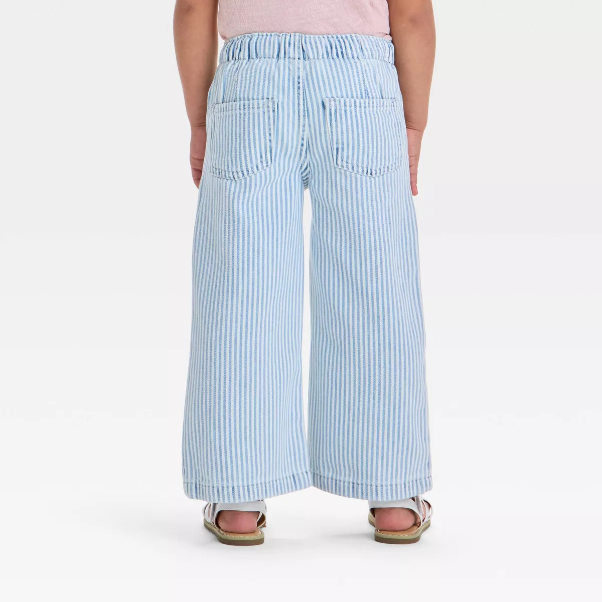 Toddler Girls' Wide Leg Pull-On Pants - Cat & Jack™ Light Blue 12M | Target