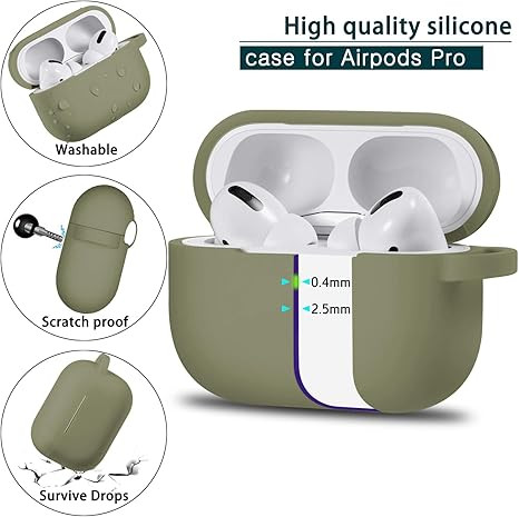 Amazon.com: R-fun AirPods Pro Case Cover with Keychain, Full Protective Silicone Skin Accessories... | Amazon (US)