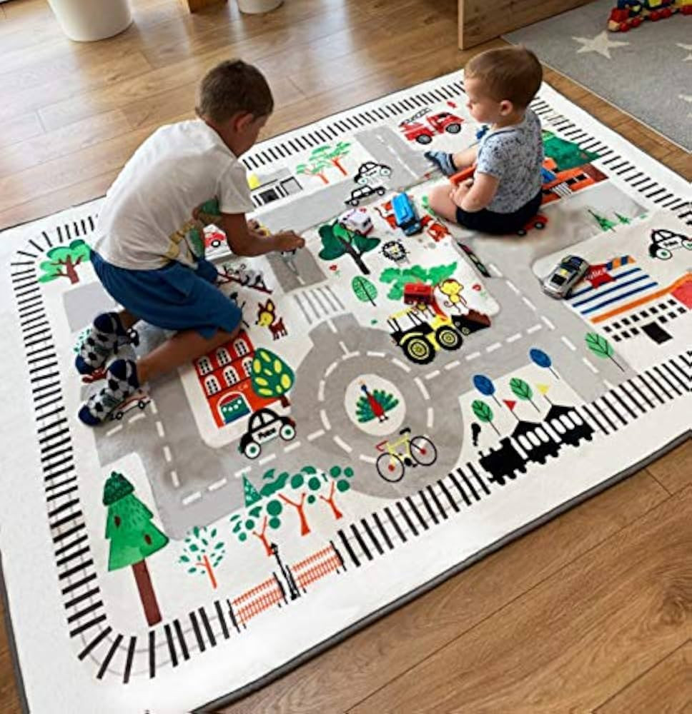 Kids Rug Play Mat, City Life Great for Playing with Cars for Bedroom Playroom,Carpet,Soft Large S... | Amazon (US)