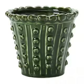 Green Stoneware Hobnail Planter | Michaels Stores