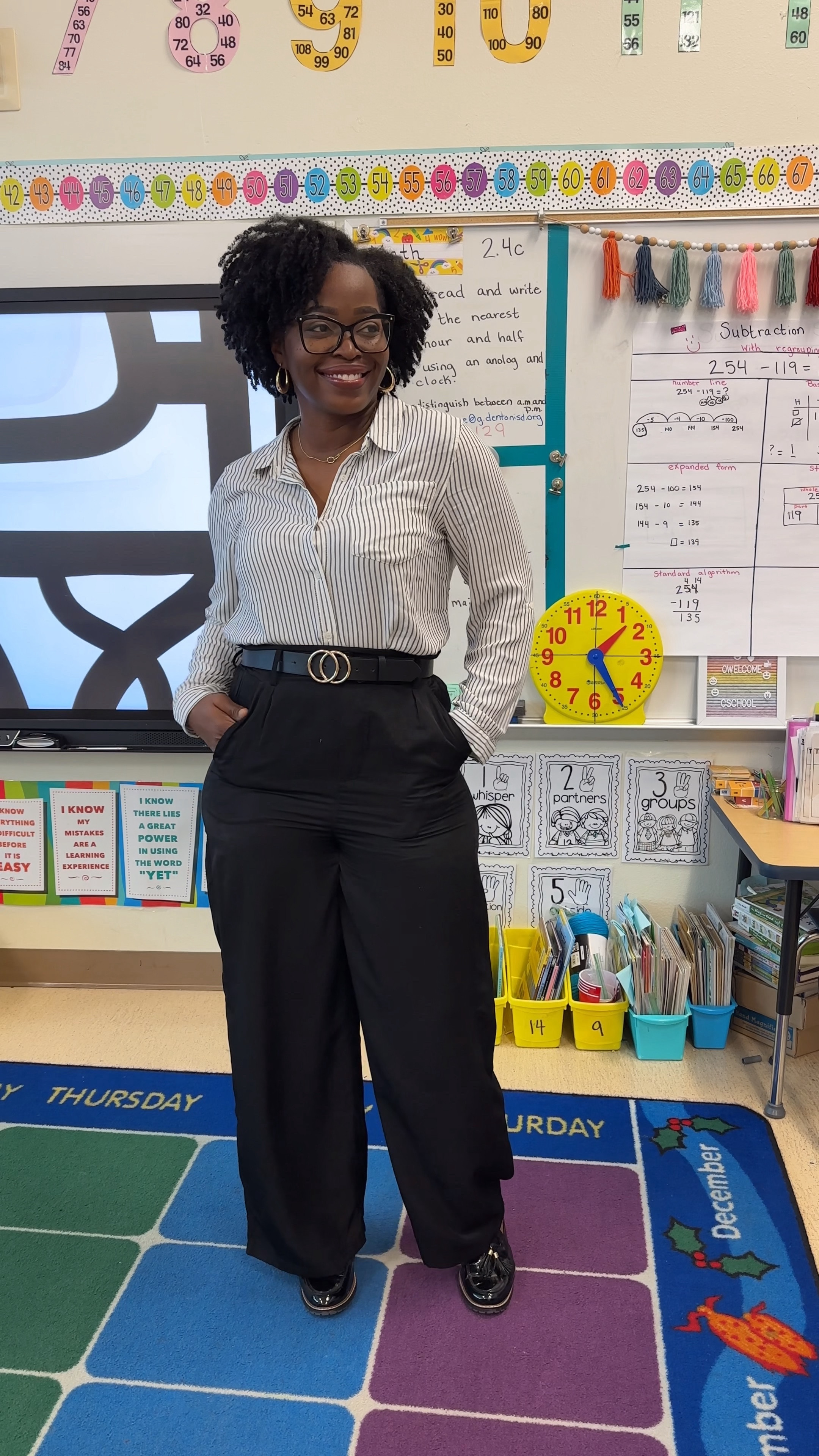 Dressy teacher looks: Trousers, button ups, suits, colored pants, loafers and sandals. 

#LTKstyletip #LTKmidsize #LTKworkwear