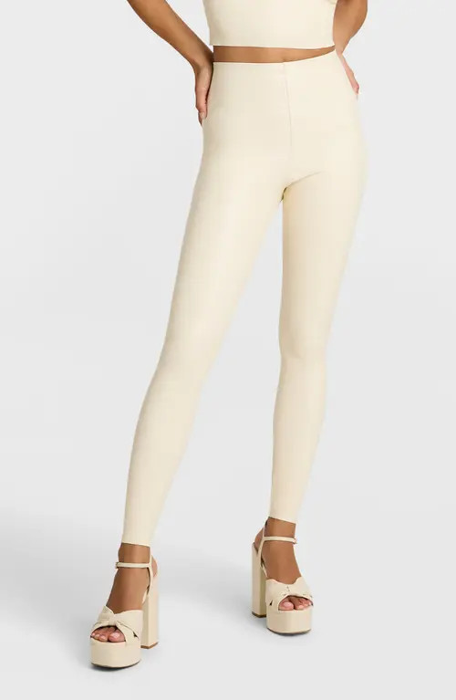 Commando Control Top Faux Leather Leggings in Iry-Ivory at Nordstrom, Size X-Large | Nordstrom