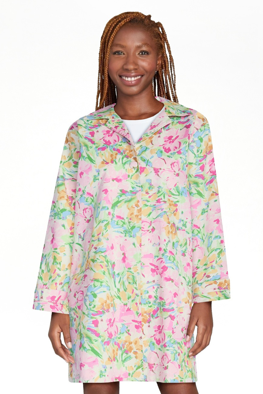 Free Assembly Women's and Women's Plus Floral Car Coat with Long Sleeves, Sizes XS-4X | Walmart (US)