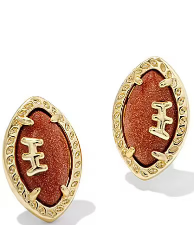 Kendra Scott Football Novelty Stud Earrings - Gold Orange Goldstone | Dillard's