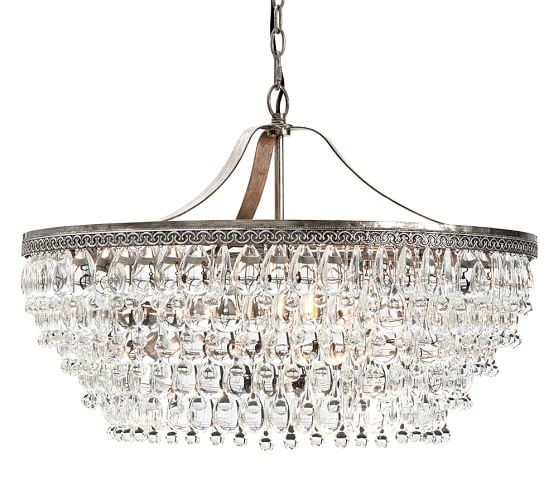 Clarissa Crystal Drop Round Chandelier | Pottery Barn (US)