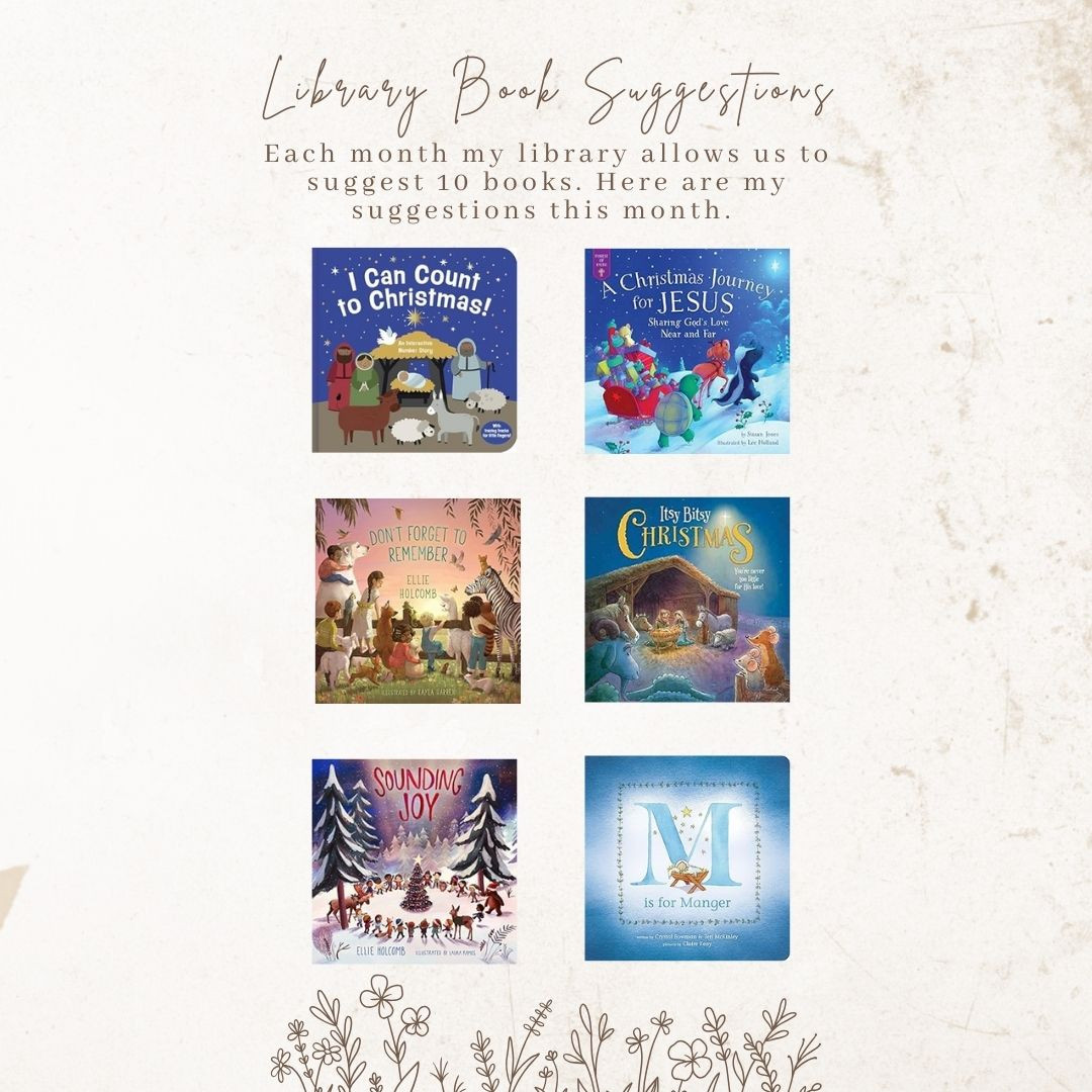 My monthly list of book suggestions for my local library from November 2024. Shop the complete list of 10. These are Christian based books for kids focusing on Christmas! 

 

#LTKKids #LTKFamily