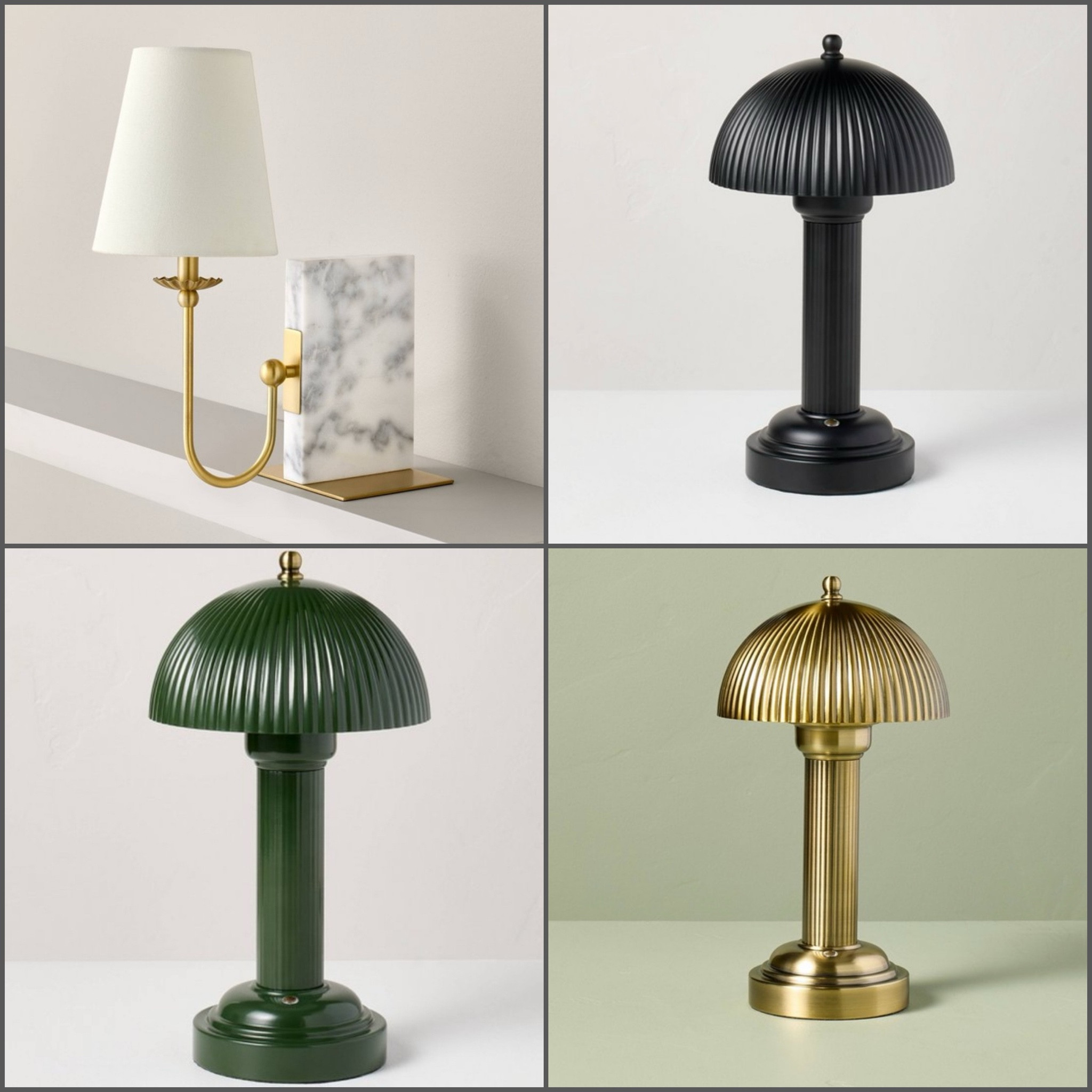 The CUTEST small scale lighting!

-Bookshelf marble sconce
-3 color ways in these adorable vintage look battery-operated lamps!

All are amazing looks for less and have a designer feel to them! Brand new from target 

#LTKHome #LTKGiftGuide
