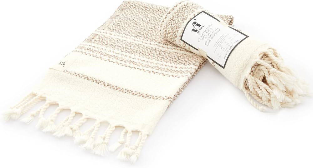 Vi’Cotton - Turkish Hand Towels 100% Cotton 2 -Pack Extra-Large 15x40 Inches,Bathroom and Kitch... | Amazon (US)