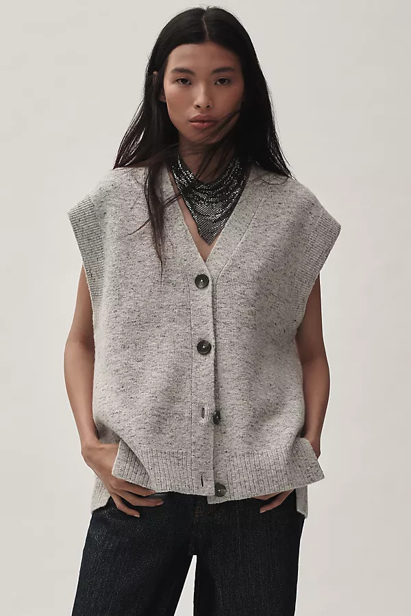 By Anthropologie Button-Front Sweater Vest | Anthropologie (US)