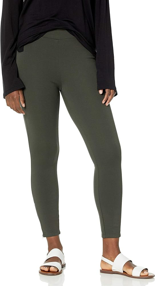 Daily Ritual Women's Ponte Knit Skinny-Fit Legging with Ankle Side Zips | Amazon (US)