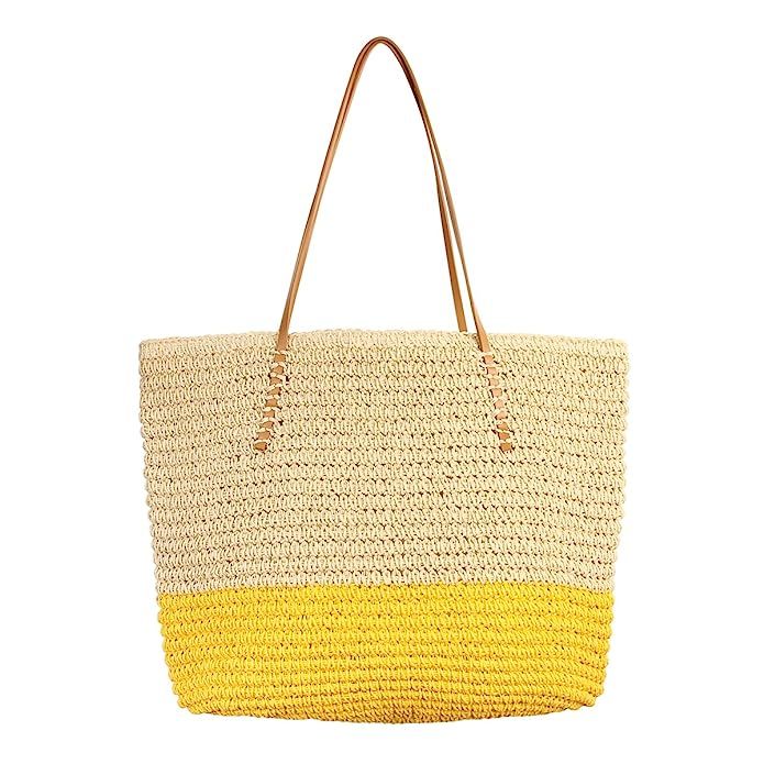 RIAH FASHION Boho Rattan Crochet Straw Woven Basket Bali Handbag - Round Circle Crossbody/Shopper... | Amazon (US)