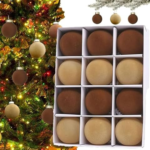 Liliful 15 Pcs Velvet Christmas Balls Bulk Flocked Christmas Tree Ball Ornaments Plastic Balls Xm... | Amazon (US)