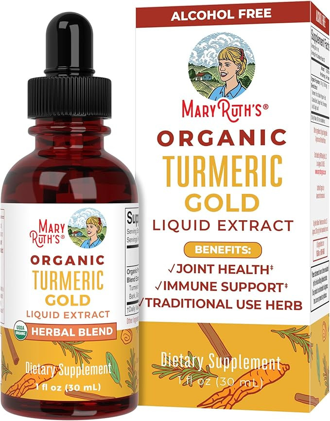USDA Organic Turmeric Gold Liquid Drops by MaryRuth's | Liquid Herbal Blend | Turmeric Curcumin, ... | Amazon (US)