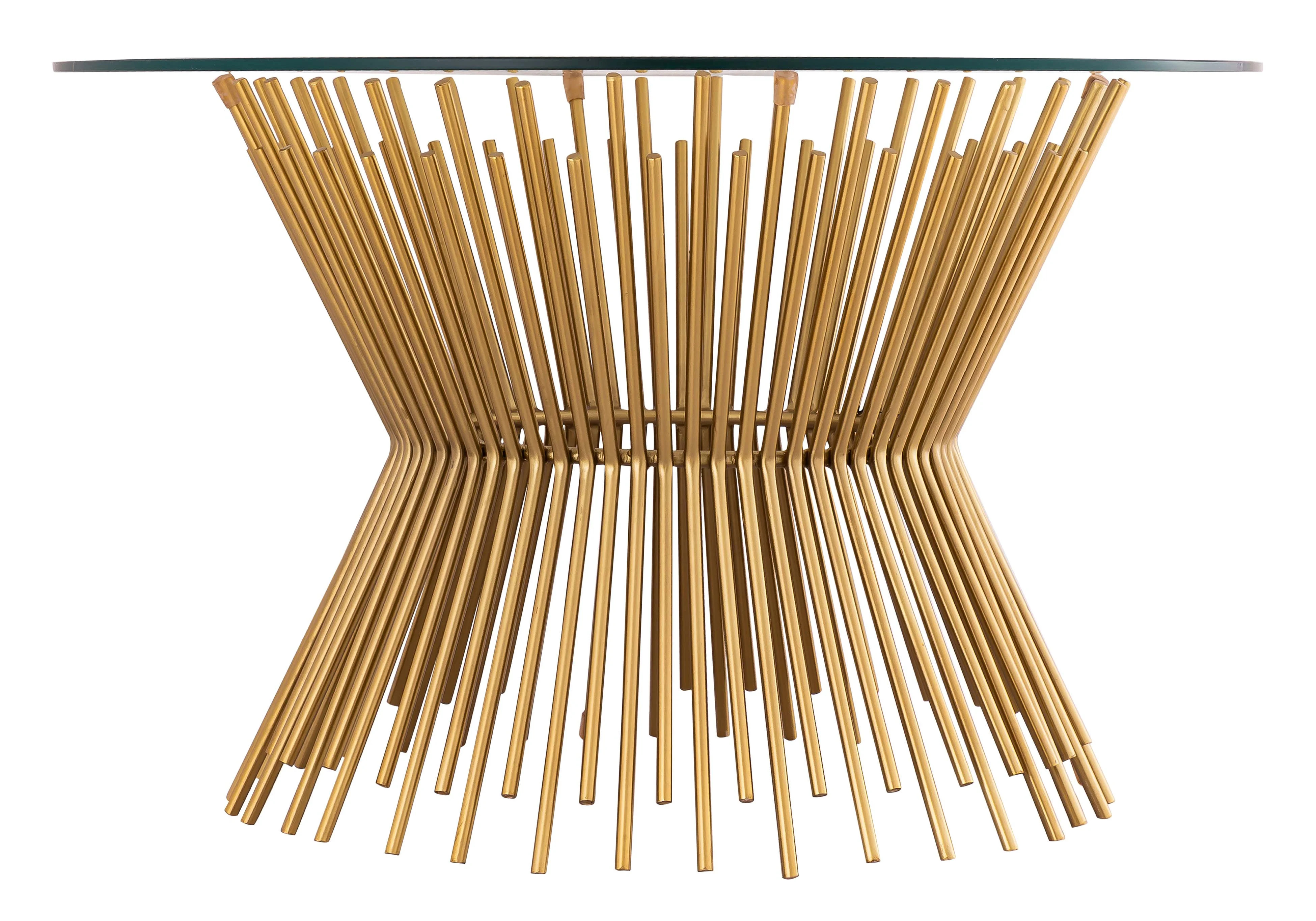 TOV Furniture Grace Glass Round Coffee Table with Gold Hourglass Pedestal Base | Walmart (US)