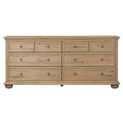 Geoffrey Worn Oak Wide Dresser | Kathy Kuo Home