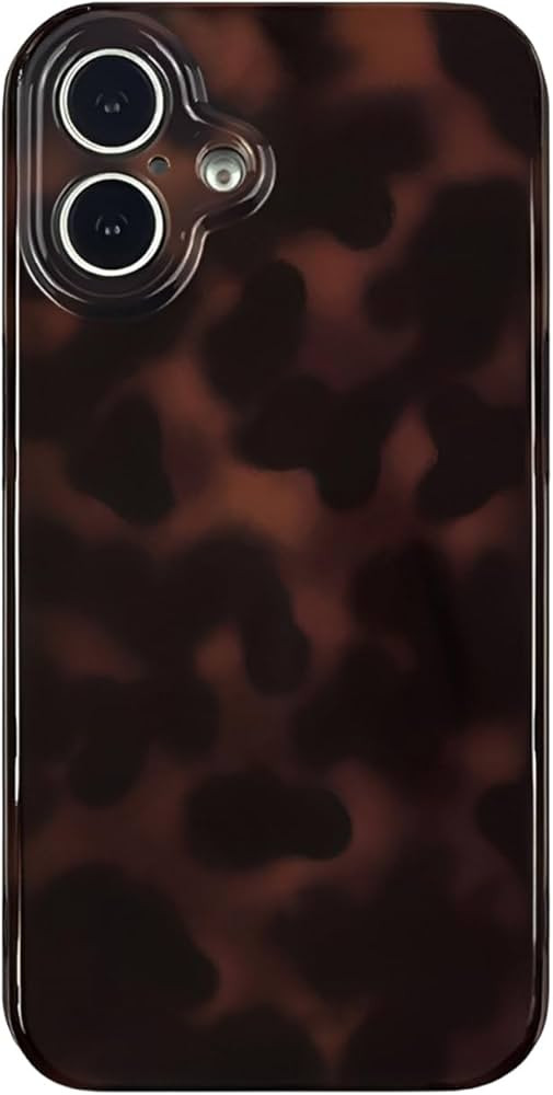 Aesthetic Tortoise Shell Phone Case for iPhone 16 6.1in,Retro Cool Girl Leopard Print Brown Amber... | Amazon (US)