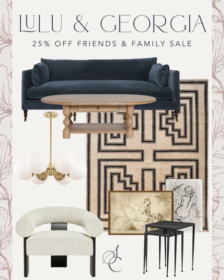Loving these living room pieces on sale for 25% off at Lulu & Georgia!

rug, velvet sofa, curved modern accent chair, chandelier light fixture, nesting tables, artwork, coffee table 

#LTKhome #LTKsalealert #LTKstyletip