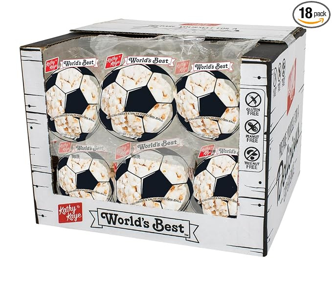 Kathy Kaye Soccer Sweet & Salty 1 oz. Popcorn Balls | Delicious, Crunchy, & Perfect for Snacking|... | Amazon (US)