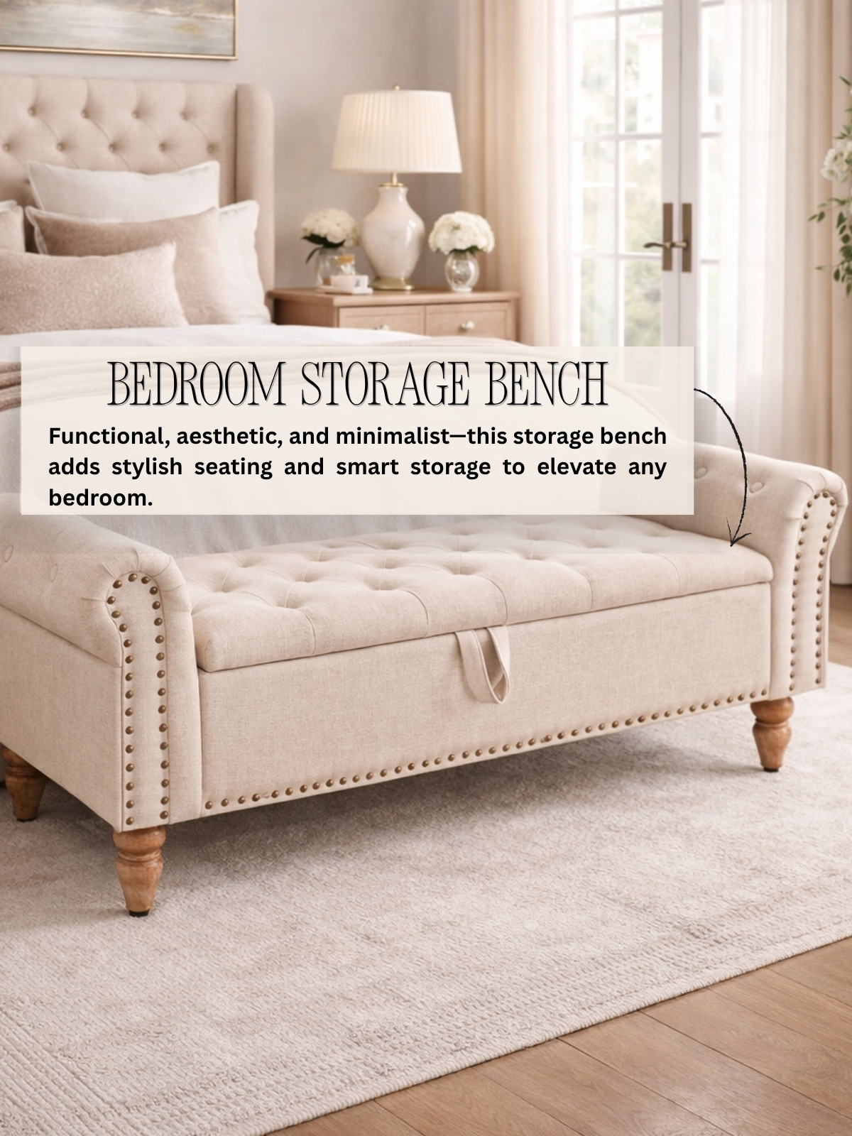 Upgrade your bedroom with this functional and minimalist storage bench, designed to add stylish seating and smart hidden storage to your space. This aesthetic bedroom essential is perfect for creating a clean, organized, and cozy environment while elevating your home decor. A must-have Amazon find for modern bedrooms, neutral spaces, and affordable luxury living. Linked below for you! 🫶 

 #LTKHome #LTKSaleAlert