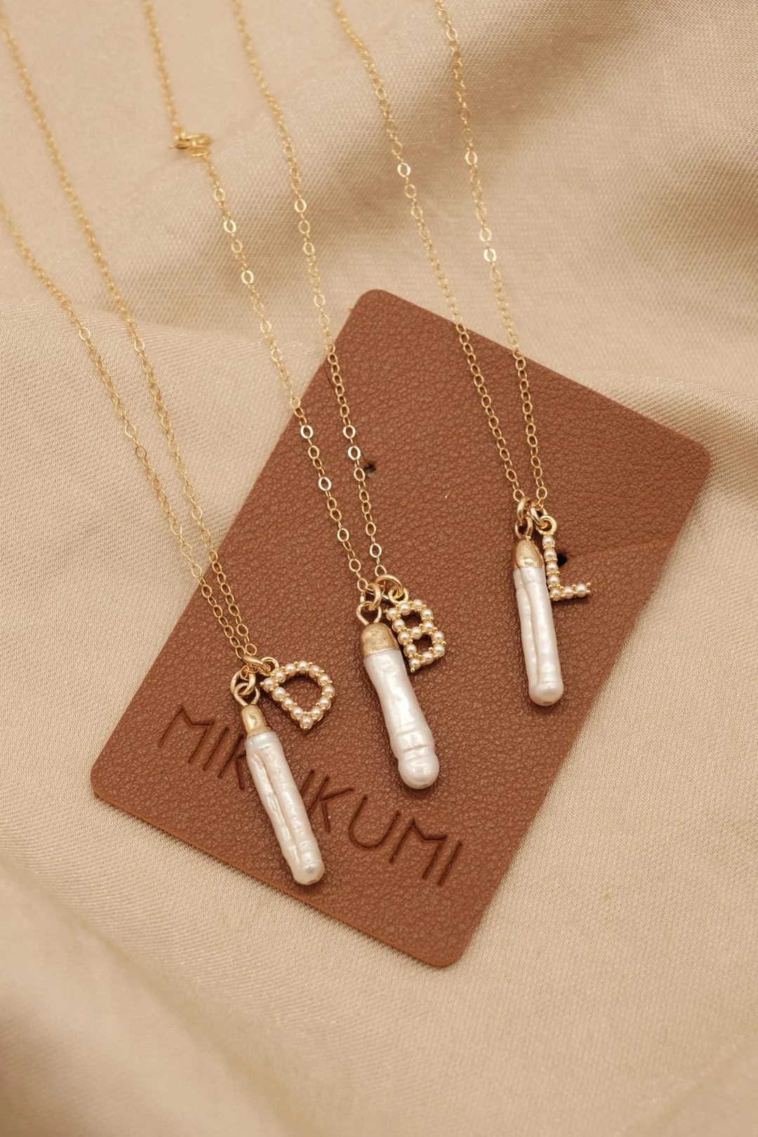 Initial Pearl Necklace, Letter Necklace, Gold Initial Necklace, Name Necklace, Custom Necklace, L... | Etsy (US)