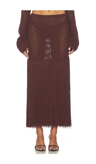 Edna Maxi Skirt in Mahogany | Revolve Clothing (Global)