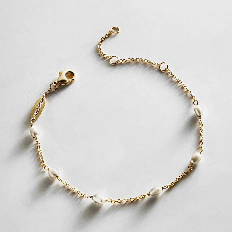 Yasmine 18K Gold Pearl Bracelet - Gold/Pearl | BaubleBar