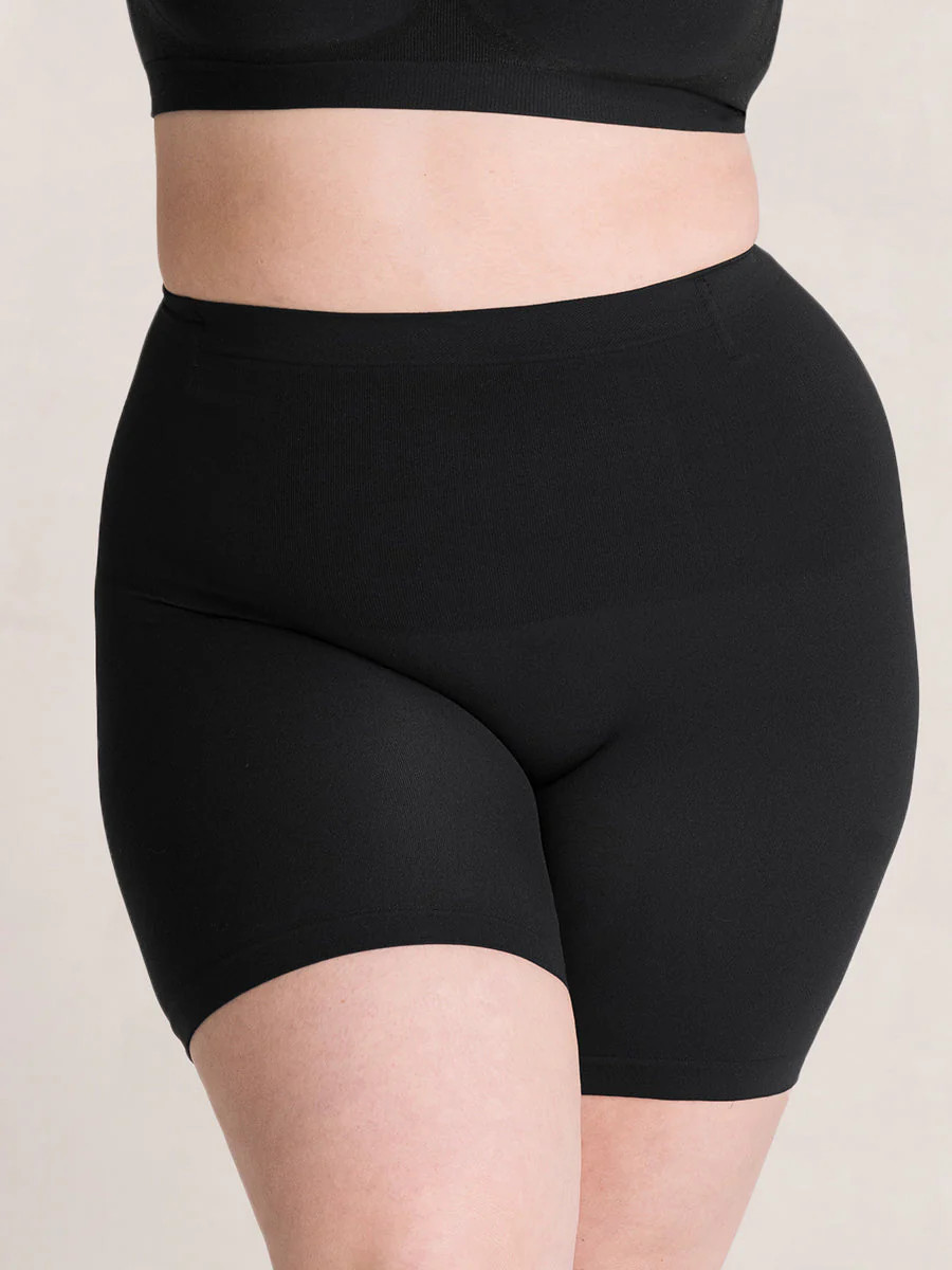 Shapermint Essentials All Day Every Day Mid-Waisted Shaper Short Shapewear Black XL / 2XL | Shapermint