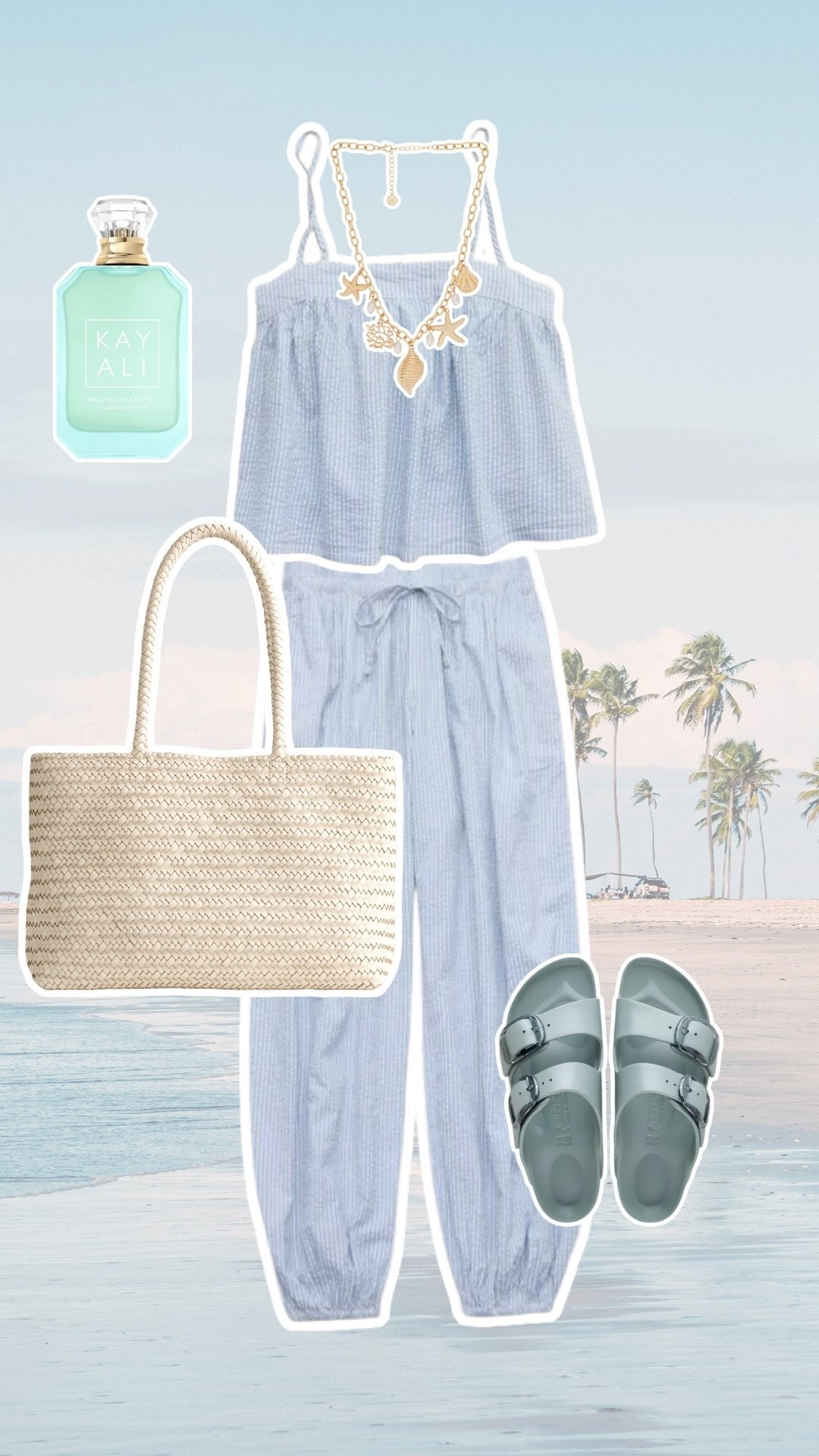the cutest 100% cotton seersucker set! breezy for lounging around at home but cute enough for styling with accessories to wear out on vacation🐚

#LTKSeasonal #LTKSaleAlert #LTKootd