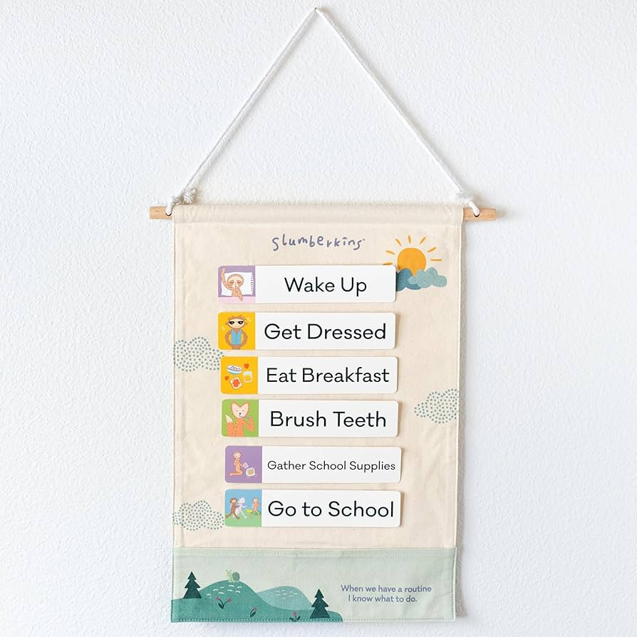 Slumberkins 18 Piece Visual Schedule for Kids | Reversible Visual Tool to Teach Day Time and Nigh... | Amazon (US)