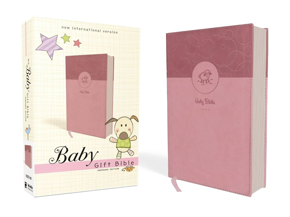 NIV, Baby Gift Bible, Holy Bible, Leathersoft, Pink, Red Letter, Comfort Print: Keepsake Edition | Amazon (US)