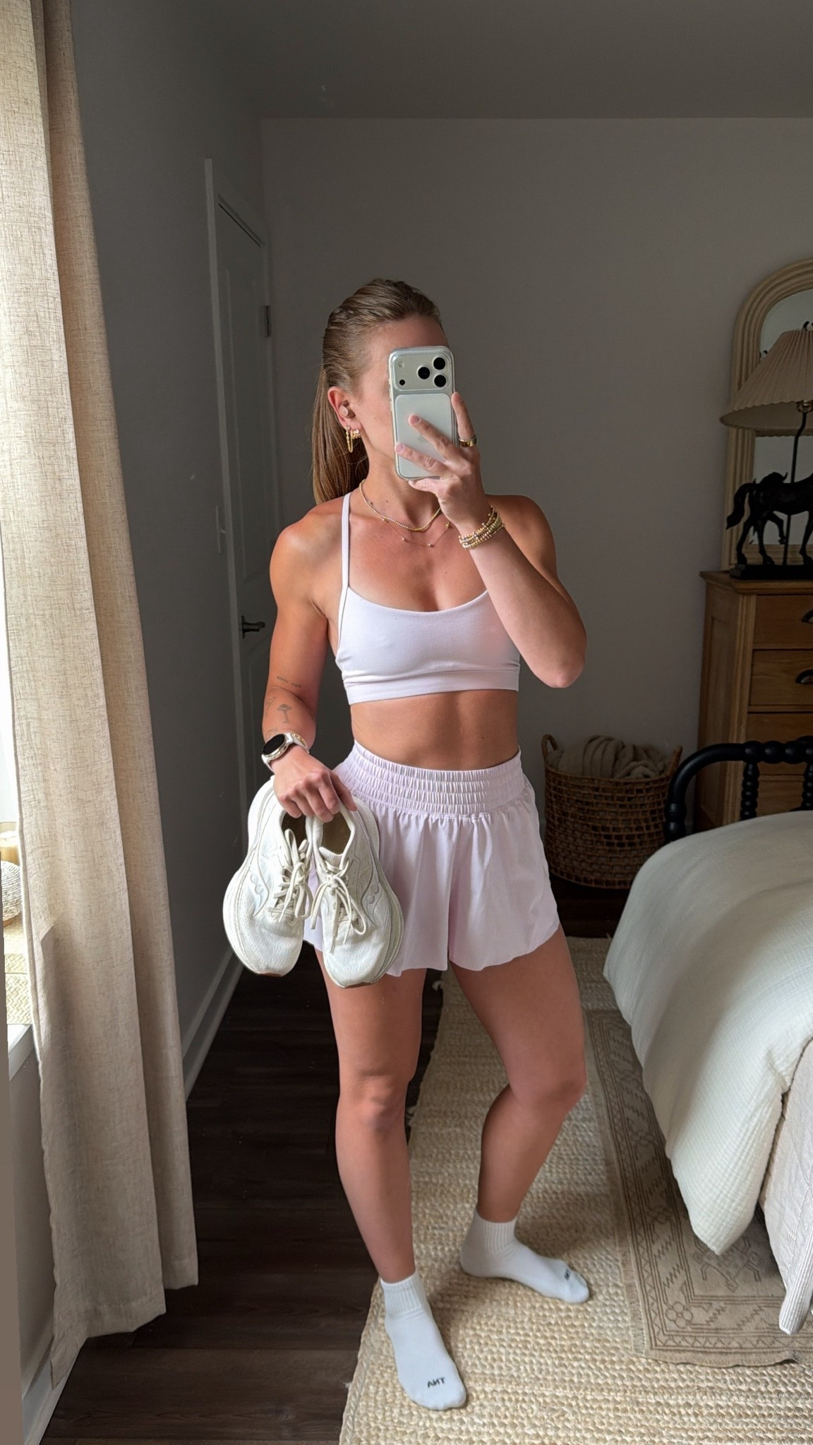 7/10/26 Workout Outfit of the Day

Today’s workout outfit 🤍 Wearing my baby pink lululemon shorts set with the matching sports bra, paired with my favorite Aritzia socks, Saucony Tempus running shoes, Garmin, and Beats headphones. A comfortable, lightweight setup that’s perfect for runs, long walks, and everyday summer workouts. Everything is linked here ✨

#LTKootd #LTKfitnessgoals #LTKActive