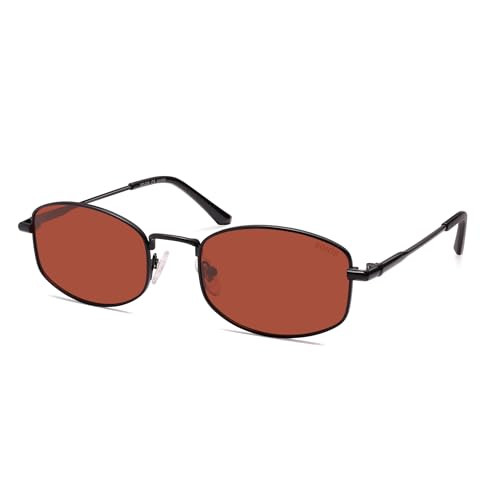 SOJOS Trendy Oval Polarized Sunglasses for Women Men, Retro Fashion Shades UV400 Protection SJ1258,Black/Red | Amazon (US)
