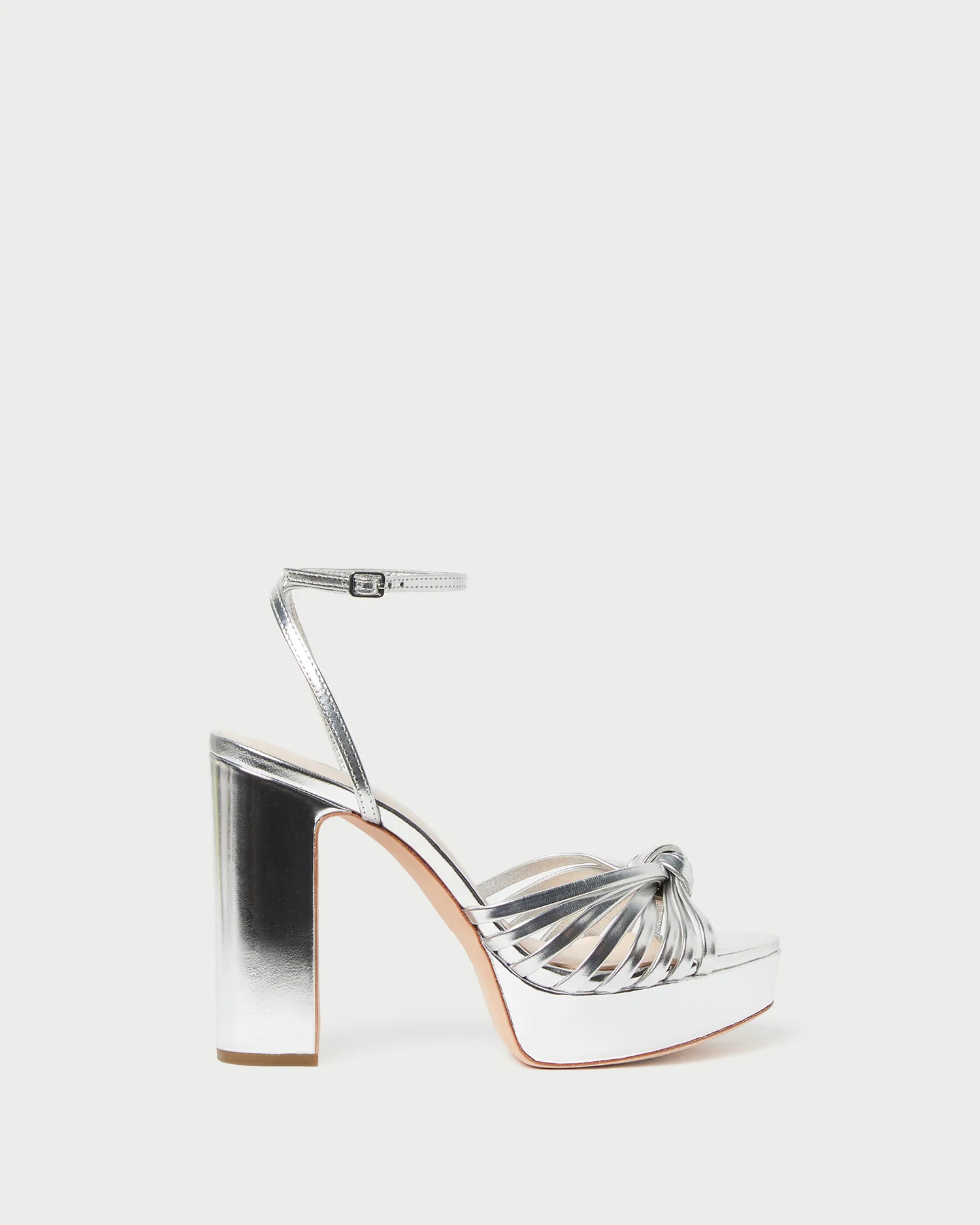 Rivka Silver Leather Platform Sandal | Loeffler Randall