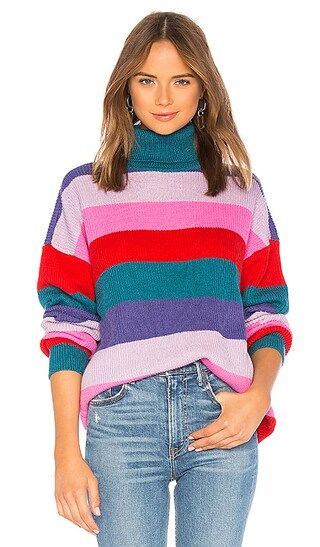 Lovers + Friends Marianne Stripe Sweater in Multi Rainbow | Revolve Clothing (Global)