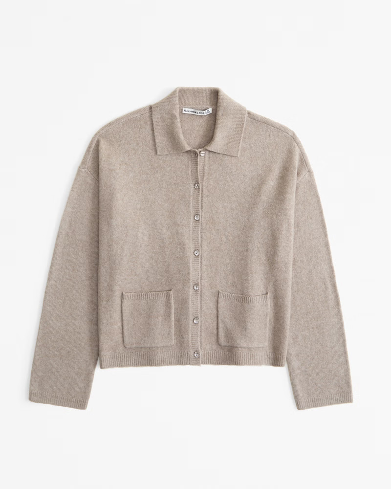 Women's Collared Cardigan | Women's Tops | Abercrombie.com | Abercrombie & Fitch (US)