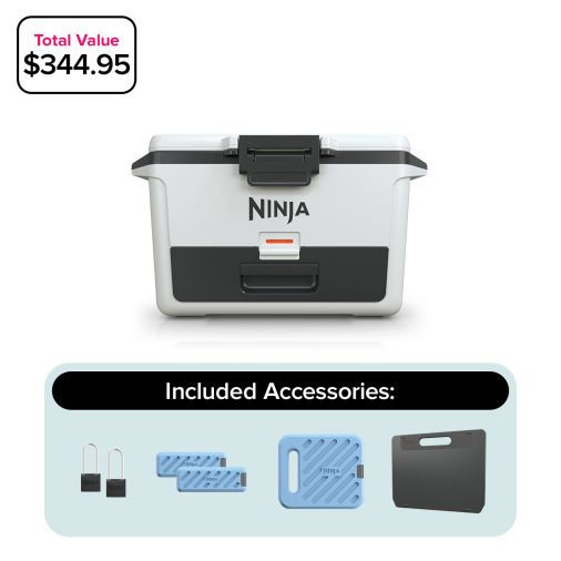 Ninja FrostVault™ 50qt Hard Cooler with Ice Packs & Accessories, Cloud White | FB151WHMB | Ninja Kitchen