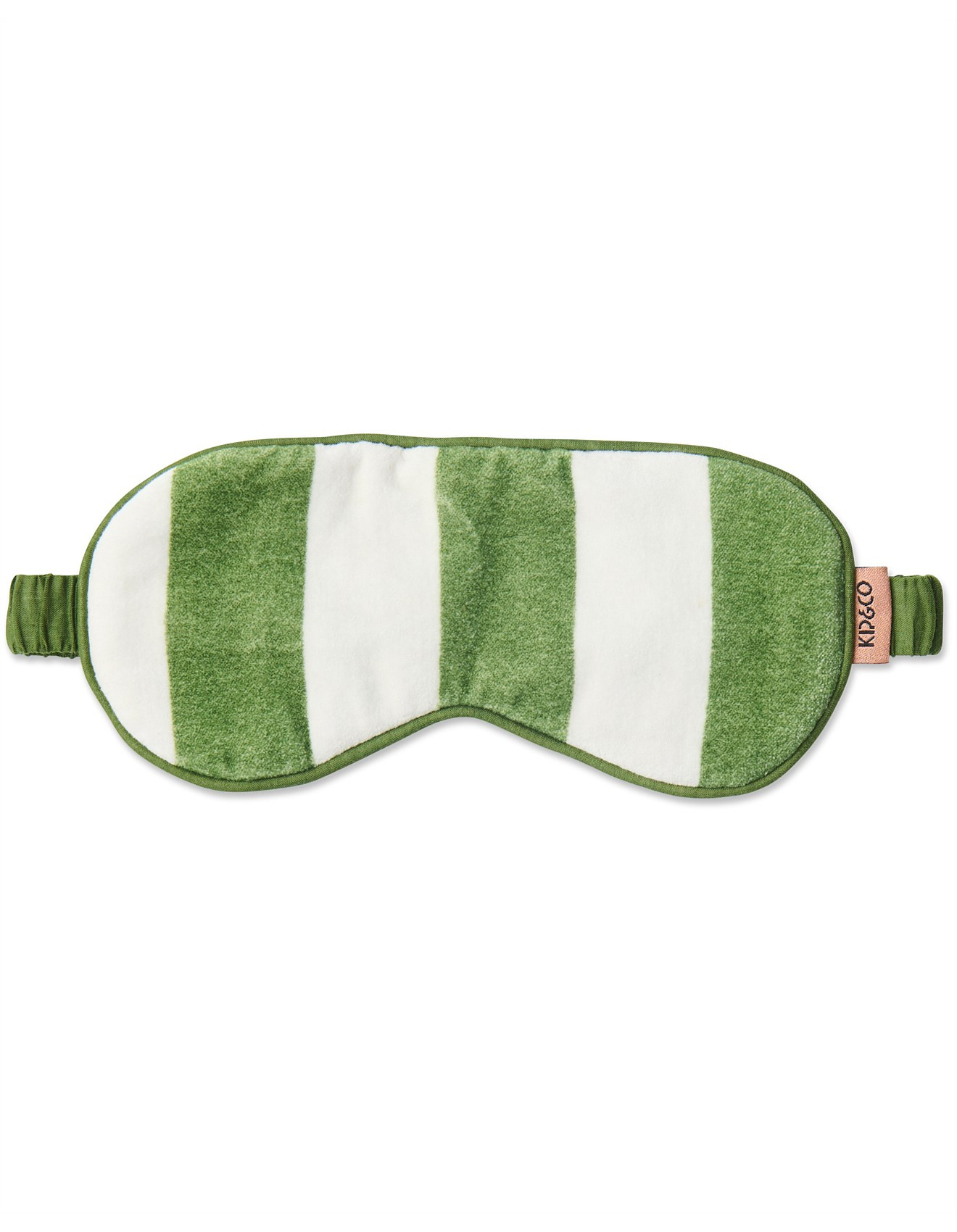 Moss Stripe Velvet Eye Mask in Bon Bon | David Jones (Australia & New Zealand)