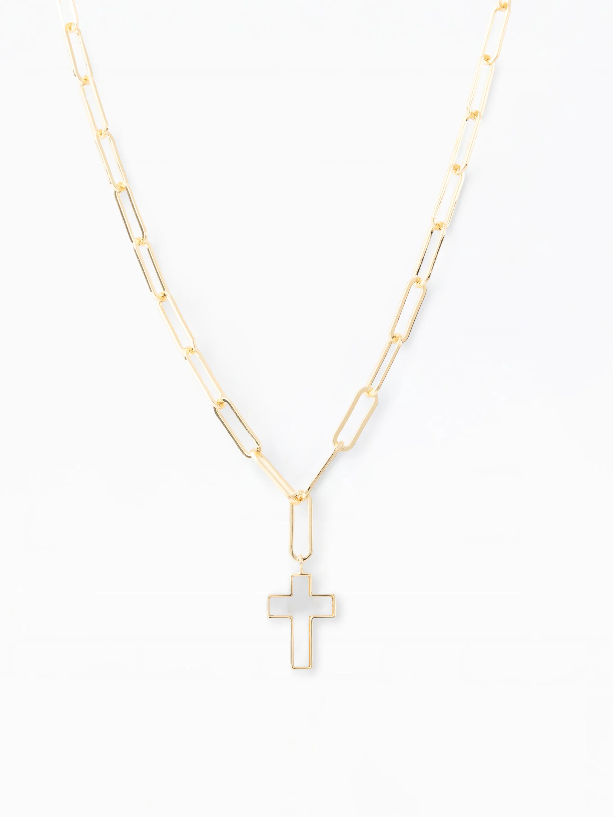 Iris Pearl Cross Necklace | Michelle McDowell
