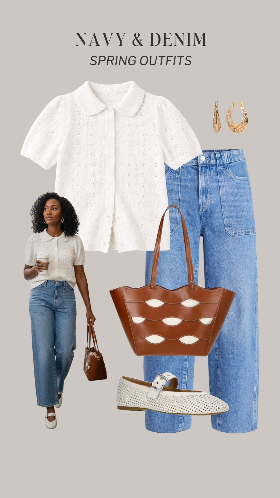 Navy and Denim Spring Outfits 🎉 New spring arrivals at @walmart styled in outfits featuring navy and denim 🌸

how to style, outfit ideas, elevated outfit, wardrobe essentials, mary jane flats, barrel jeans, striped tee, jacket, sweater, dress, cardigan, pumps, chambray, wide leg jeans, loafers, denim jacket, pants, casual sneakers

 @walmartstyle #everydaystyle #walmartfinds #walmartfashionfinds #timeandtru #walmartsweater
 

 #LTKootd #LTKmomlife