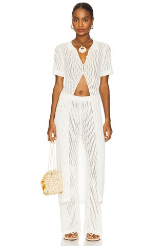 MINKPINK Kirra Pointelle Knit Pant in White from Revolve.com | Revolve Clothing (Global)